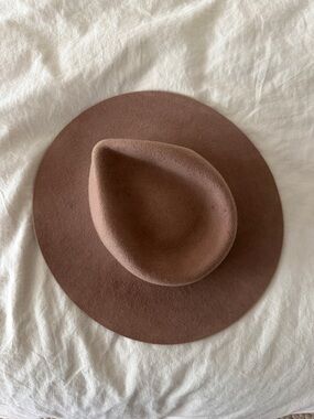 GIGI PIP Brown Wide-Brim Wool Fedora
